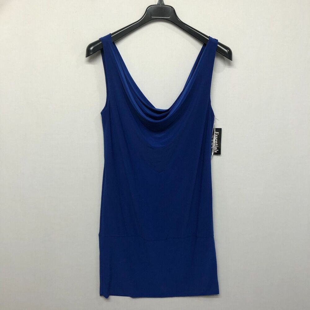 NWT Essentials by ABS Women Sleeveless Mini Dress Size Large Blue B296 -24